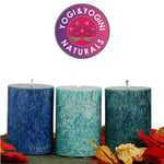 Sustainable Stearin Candles 3 X Ocean -- 8X5.5 Cm