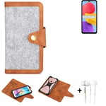 Protection sleeve + earphones for Samsung Galaxy M13 Case light grey