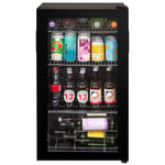 Russell Hobbs Undercounter Fridge 93 Litre/90 Can Undercounter Freestanding Beverage/Drinks Wine Fridge for Beer in Black, LED Light, Drinks & Snacks Glass Door, 2 Year Guarantee RH48BC101B