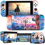 DLseego Compatible with Switch Skins Sticker, Full Set Faceplate Skin Pretty Pattern Decoration Decal Cover for Switch Console, Joy-Con, Dock- Zelda