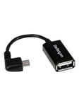 Right Angle Micro USB to USB OTG Host Adapter