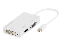 Vivanco - Videokort - Mini Displayport Hane Till Hd-15 (Vga), Hdmi, Dvi Hona - 10 Cm - Vit