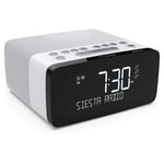 Pure Siesta Charge Clock DAB+ Radio with Wireless Phone Charging - White