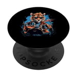 Tiger Playing Drums - Animal Tiger Lover Drum set PopSockets Swappable PopGrip