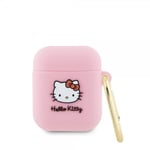 Hello Kitty AirPods 1/2 Skal Liquid Silicone Rosa
