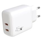 APM 45W Chargeur 2 Ports USB-C, Charge Rapide, Type-C PD 3.0, Blanc, Compatible avec iPhone 15 Pro 14 13 12 iPad Apple Watch AirPod Samsung Galaxy S23 S22 Z Fold Flip, 570410