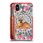 Official Monika Strigel Fawn Lace Flower Friends 2 Red Shockproof Gel Bumper Case Compatible for Apple iPhone XS Max