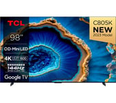 TCL 98C805K 98" Smart 4K Ultra HD HDR Mini LED QLED TV with Google Assistant, Black