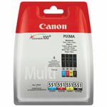 Original Canon CLI-551 CMYK Ink Cartridges for Pixma MG5650 MX925 IP7250 BOX+BLI
