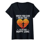 Womens Retro Jumping Rope Youre In My Hoppy Zone Jump Rope Skipping V-Neck T-Shirt