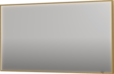 Sanibell Ink SP19 speil med lys, dimbar, duggfri, børstet matt gull, 140x80 cm