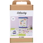 Creativ - DIY Kit Färgläggning, Fjäril och robot, glade färger, 1 förp.