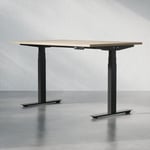Höj och sänkbart skrivbord - Premium, Storlek 120x80 cm, Bordsskiva Ek, Stativ Svart