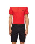 New Hugo BOSS mens red golf tennis paddy pro cotton polo t-shirt top Large L