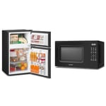 COMFEE' RCT87BL1(E) Under Counter Fridge Freezer, 87L Small Fridge Freezer with LED Light & 700w 20 Litre Digital Microwave Oven with 6 Cooking Presets, Express Cook, 11 Power Levels