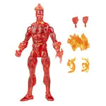 Marvel Hasbro Legends Series Retro Fantastic Four The Human Torch 6-inch Action Figure Toy, Includes 5 Accessories, Multicolor