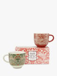 William Morris At Home Strawberry Thief & Garden Fine China Mugs, Set of 2, 350ml, Multi