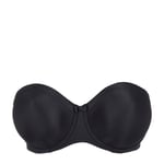 Satin axelbandslös bh Ovadderad Black, PrimaDonna