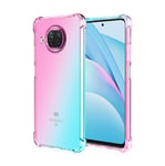 DYIGO Case for Xiaomi Mi 10T Lite 5G,TPU shockproof mobile phone case,enhanced corner protection,gradient color(Pink green)