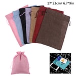 5pcs Linen Storage Package Drawstring Bag Coin Purse Travel Gift Red