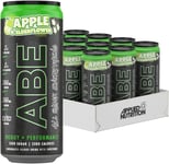 Applied Nutrition ABE Pre Workout Cans - All Black Everything Energy + Performance Drink, ABE Carbonated Beverage Sugar Free with Caffeine (Pack of 12 Cans x 330ml) (Apple & Elderflower)