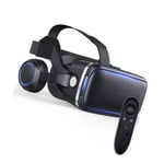 VR Headset Bluetooth Remote Controller Virtual Reality Headsets VR Goggles Glasses for 3D Movies Games for IPhone 13/12/Pro/Max/11/X/8/7/6 for Samsung S10/S9/Note10/9 Android Phones, 4.7-6.8in, H110ZJ