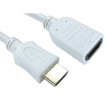 5m Long HDMI EXTENSION Cable Male to Female 3D UHD TV High Speed WHITE Lead