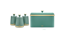 Green Bread Bin Canisters Set Jade Storage Containers Jars Tower Cavaletto