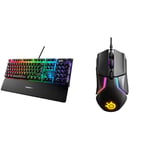 SteelSeries Apex Pro - Mechanical Gaming Keyboard - Adjustable Actuation Switches - OLED Smart Display & Rival 600 - Gaming Mouse - 12,000 CPI TrueMove3+ Dual Optical Sensor - 0.05 Lift-off Distance