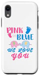 Coque pour iPhone XR Rose ou bleu We Love You Baby Shower
