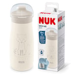 Gobelet NUK Mini-Me pour bébé | 9+ mois | 300 ml | Biberon pour enfant en acier inoxydable | Bec renforcé anti-fuites | Résistant aux chocs | Renard beige