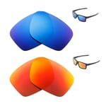Walleva Polarized Fire Red and Ice Blue Replacement Lenses For Oakley Mainlink