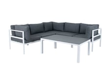 Venture Design Copacabana sofagruppe Hvit med grå pute 3 hjørne, 2 midtdel & bord 120 x 70 cm