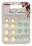 Scrapberrys Polyresin Dekorationer - Set of Flowers Creme/Grön