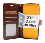 billigamobilskydd.se Crazy Horse Wallet ZTE Axon 30 Ultra 5G (Brun) 40867