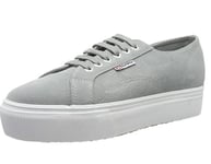 Superga Women’s 2790 SUEW Leather Low-Top Trainers, Grey (Lt Grey 506), 2.5 UK