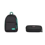 EASTPAK OUT OF OFFICE Backpack, 27 L - Kontrast Stripe Black (Black) OVAL SINGLE Pencil Case, 5 x 22 x 9 cm - Black (Black)