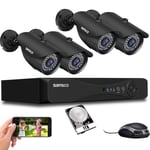 [Upgrade 5MP] SANSCO HD CCTV Camera System, 4 Channel Surveillance DVR with (4) 5MP Outdoor Bullet Cameras and 1TB Hard Drive (2560x1920p, All Metal and Vandal-Proof Housing, Continuous/Motion Recording, Rapid USB Backup, Easy Mobile Viewing, Instant Push