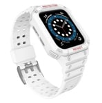 Protect Strap Band Fodral Armband för Apple Watch 7 / 6 / 5 / 4 / 3 / 2 / SE (45 / 44 / 42 mm) Fodral Armor Watch Cover Vit