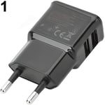 Adaptateur de chargeur mural USB double prise UE 5V 2A pour iPhone Samsung iPad iPod noir