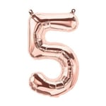 Eighty80 Custom Birthday Balloon – 16” Rose Gold Personalised Letters and Numbers Balloon – Easy Party Decorations, Time, Energy – Practical Bunting …(Number 5)