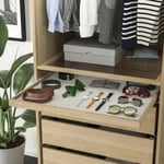 IKEA IKEA KOMPLEMENT utdragbart hyllplan med lådmatta, vitlaserad ekeffekt/ljusgrå, 75x58 cm, cm 75x58 cm