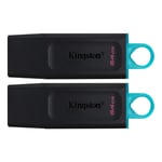 kingston 64GB USB3.2 Gen 1 DataTraveler Exodia (black + teal) - 2 Pcs