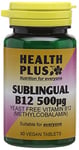 Health Plus Sublingual Vitamin B12 500Âµg (Methylcobalamin) : Vitamin B12 Supplement : 90 Tablets