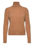 Recycled Wool Roll Neck Sweater Tops Knitwear Turtleneck Brown Calvin Klein