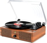 Vinyl Record Player Turntable with Built-in Speakers and USB Belt-Driven...