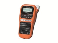 Brother PTE110G1 Dispositif d'étiquetage PTE110 IMPRIME des Étiquettes d'une longueur de 3, 5-12mm Clavier QWERTZ, Orange