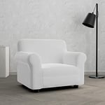 MB HOME BASIC Housse de canapé élastique Dahlia, Gris Clair, 1 place