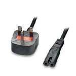 UK Mains Plug to IEC C7 (Figure 8) Power Cable For PS3 Slim PS4
