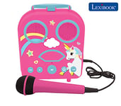Lexibook-Mon Secret Portable avec Micro, Prise Jack, Port TF/SD, Fonction karaoké, Rose, BTC050UNI